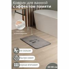 Коврик для дома SAVANNA Memory foam, 50x80 см, серый