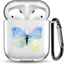 Силиконовый чехол для наушников Airpods 1/2 "Акварельные бабочки"