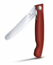 Нож кухонный Victorinox Swiss Classic, столовый, 110мм, заточка серрейтор, стальной, красный [6.7831.fb]