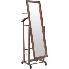 Вешалка с зеркалом Leset Сиэтл (Массив бука,Металл,Пластик/Орех) арт.2000000092379