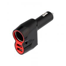 Rexant 16-0299 Автозарядка в прикуриватель АЗУ 2хUSB+гнездо, 12-24V, 5V,1 000mA 1 шт