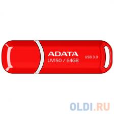 Внешний накопитель 64GB USB Drive ADATA USB 3.1 UV150 красная 90/20 МБ/с AUV150-64G-RRD