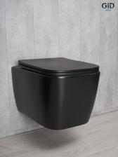 Подвесной унитаз Gid 62255Y черный матовый, с сиденьем микролифт
