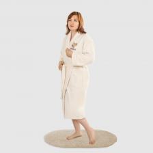 Халат женский Asil sauna Beige XL махровый с воротником