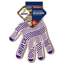 перчатки БЕРТА х/б ПВХ-точка 5 нитей