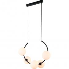 Потолочный светильник Gerhort G31111/5BK WT представляет собой современное решение для освещения интерьера. Он выполнен в стильном сочетании белого и черного цветов, что позволяет ему гармонично вписаться в любой современный интерьер. Светильник оснащен пятью лампами с цоколем G9, которые обеспечивают мощность в 125 Вт, что позволяет эффективно освещать площадь до 11 квадратных метров. Изготовленный из металла и стекла, он отличается прочностью и долговечностью. Матовая поверхность арматуры и плафонов придает светильнику элегантный вид. Высота светильника регулируется, что позволяет адаптировать его под различные условия помещения. Подвесной тип крепления на планке обеспечивает надежную фиксацию. Светильник работает от стандартного напряжения 220 В, что делает его удобным в использовании в большинстве жилых помещений.