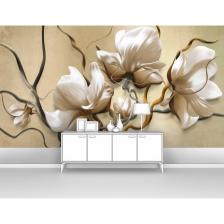 Фотообои ООО Первое ателье 3d абстракции цветы "Объемная сакура с волнистыми стеблями" 300x165 ШxВ pw94434-3 - это моющиеся флизелиновые обои. Преимущество наших фото обоев в приятной текстуре материала, слегка шероховатой, напоминающей кварцевый песок, она дорого выглядит в интерьере, но при этом не перетягивает на себя внимание от изображения. Обои виниловые горячего тиснения на флизелиновой основе, прочные, плотные — 210 гр/м2, поэтому не рвутся при поклейке. Напечатаны экологичными латексными красками без запаха, имеющими европейские сертификаты, на материале, предназначенном специально для выпуска интерьерных фотообоев. Фотостена с оригинальным авторским рисунком на кухню, в спальню, для гостиной, зала, коридора, комнаты, прихожей, в офис подойдет под различные стили и решения вашего интерьера. Фотообои легко клеить самому, важно, что клей наносится сразу на стену. Если в размере несколько полотен, то поклейка происходит стык в стык и швы после монтажа практически незаметны. Фотообои на стене устойчивы к выгоранию от солнечных лучей. Винил горячего тиснения делает обои износостойкими, устойчивыми к механическим повреждениям и способствует яркости и естественности в цветопередаче. Рисунок позволяет сделать интерьер уютным, стильным и с 3д эффектом. Фотообои это прекрасное и недорогое решение сделать интерьер Вашей комнаты уникальным!