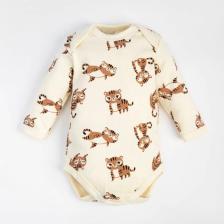 Боди с длинным рукавом «Крошка Я. Тигруля», рост 68-74 см, бежевое