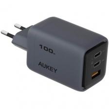 Сетевое зарядное устройство AUKEY PA-C6G, USB-A, 3xUSB-C, 140Вт, 3A, серый [awc-pa-c6g]