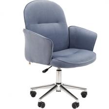 Кресло компьютерное с тканевой обивкой с регулировкой высоты Chairman Home 130 ткань Т-71 голубой CHAIRMAN