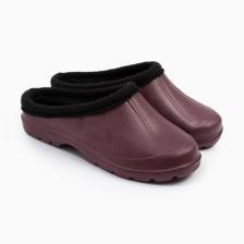 Галоши-сабо женские утепленные, размер 36, ЭВА, бордовые