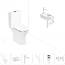 Комплексное предложение по специальной цене, включающее все необходимое для обустройства санузла или ванной комнаты.Готовое решение для туалетной комнатыЭлегантный вид напольного унитаза позволяет гармонично вписаться в интерьер современного санузла или ванной комнаты, наполняя его атмосферой роскоши и уюта.Санитарный фарфор Lavinia Boho имеет более твердую и гладкую поверхность, нежели сантехнический фаянс.Система антивсплеск увеличивает гигиеничность использования изделия и делает уборку более быстрой и простой.Компактная подвесная раковина Lavinia Boho One оптимально подходит для небольших ванных комнат или гостевых санузлов.Дизайнерская сантехника изготовлена в едином стиле: изделия прекрасно дополняют друг друга и формируют органичный тандем с элегантными аксессуарами.Внимание! Данная модель с левым – L-разворотом. Пожалуйста, убедитесь в правильности выбора нужной стороны.