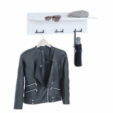 Прихожая «ВШ8», 1 полка, 3 крючка, 598x212x196 мм, цвет белый