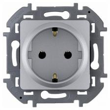 Розетка 2К+З немецкий стандарт 16 А 250 В~ INSPIRIA алюминий | код 673722 | Legrand (10шт. в упак.)