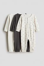 Комплект из 3 хлопковых пижам H&M, серый
