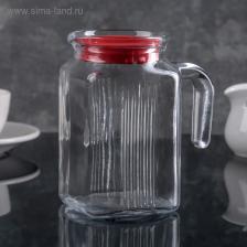 Кувшин Pasabahce «Фриго», 600 мл, стекло, с красной крышкой, прозрачный