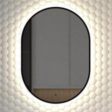 Зеркало Defesto Aura DF 2923R 50x70, с нейтральной подсветкой, инфракрасный выключатель, черное