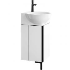 Тумба под раковину без столешницы Aqwella Porto 45 угловая, белая, фурнитура черная