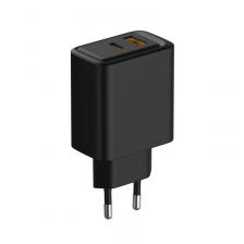 Сетевое зарядное устройство с портами USB-A и USB-C, 30Вт, черное REXANT, цена за 1 шт