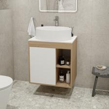 Тумба с раковиной Teymi Nura 60 дуб эврика, матовая белая, раковина Lori 50