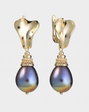 Серьги с жемчугом Майорка и оригинальной швензой