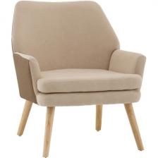 Кресло Харви бежевый с коричневой экокожей деревянные ножки Stool Group арт.УТ000040120