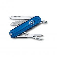Нож-брелок Victorinox Classic SD Colors Deep Ocean 58 мм, 7 функций, полупрозрачный синий 0.6223.T2G