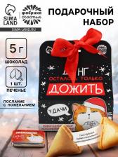 Подарочный набор новогодний «Котэ», печенье с предсказанием, шоколад, послание с пожеланием