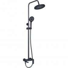 Душевая система со смесителем – это современное и стильное решение для вашего дома, дачи или загородного дома. Эта стойка душевая со смесителем не только добавляет элегантности в интерьер вашей ванной комнаты, но и обеспечивает максимальный комфорт при использовании. Выдвижная штанга для ванной телескопическая, выполненная из нержавеющей стали с хромированным покрытием, имеет функциональную высоту от 805 до 1450 мм и диаметр 25 мм. Вылет лейки тропического душа для ванны составляет 394 мм, что обеспечивает удобство во время принятия водных процедур. Держатель для душевой лейки с плавающим механизмом FightFix гарантирует надежную фиксацию и легкость в использовании. Тропический душ круглый диаметром 225 мм изготовлен из ABS-пластика и установлен на подвижном шарнире, что позволяет регулировать угол наклона. Форсунки с технологией Self-Clean Device обеспечивают легкую очистку, а Eco system помогает экономить воду, сохраняя при этом комфортные условия для душа. Лейка для душа круглая диаметром 120 мм с поворотным переключением предлагает три режима работы, что позволяет выбрать наиболее подходящий вариант для ваших нужд. Лейка для душа большая также оснащена форсунками с системой самоочистки и технологией Eco system. Смеситель для ванны с тропическим душем, выполненный из высококачественной латуни, имеет поворотный излив с вылетом 133 мм. Материал: латунь, нержавеющая сталь, ABS-пластик  