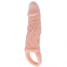 Телесная насадка на пенис с подхватом Brayden - 17 см. (телесный)