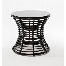 Парма кофейный столик из искусственного ротанга, цвет бронзовый 4SIS УТ-00003565 (круглая столешница, О-образная опора)