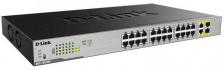 Неуправляемые коммутаторы D-Link , L2 Unmanaged Switch with 24 10/100/1000Base-T ports and 2 100/1000Base-T SFP combo-ports (24 PoE ports 802.3af/802.3at (30 W), PoE Budget 370).8K Mac address, Auto-sensing, 802 [DGS-1026MP/B1A]