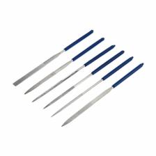 Набор надфилей алмазных ТУНДРА, обрезиненные рукоятки, 50x140x3 мм, 6 шт.