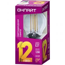 Светодиодная лампа шар ОНЛАЙТ 80 884 OLL-F-G45-12-230-2.7K-E27, цена за 1 шт.