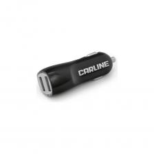 Автомобильный адаптер в прикуриватель CARLINE 2хUSB, 1/2.1 А, 12/24 В, черный ch-2ub