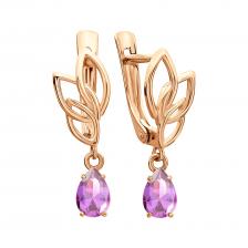 Золотые серьги с аметистами