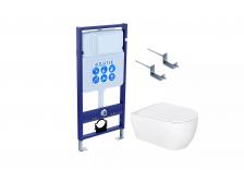 Комплект Унитаз подвесной AQUATEK Европа New AQ1106L-00 безободковый, с микролифтом + Инсталляция Standard INS-0000012 + Комплект креплений KKI-0000002