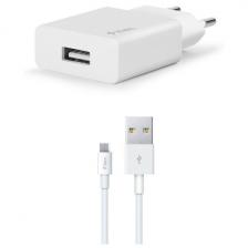 Зарядное устройство Ttec SmartCharger Travel Charger 2.1A с кабелем Micro USB, белый (2SCS20MB)