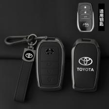 Кожаный чехол для ключей от автомобиля из сплава для Toyota CHR Hilux Fortuner Land Cruiser 200 Camry Corolla Crown RAV4 Highland аксессуары