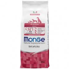 Корм для собак Monge Speciality line, говядина, с рисом 12000 г