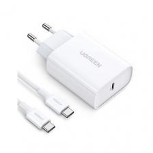 Сетевое зарядное устройство UGREEN CD127, USB-C, 30Вт, 3A, белый [70161]