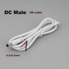 Белый 1 м разъем постоянного тока 5,5x2,5 мм 18awg 7A ток постоянного тока Мужской Женский удлинитель постоянного тока медный провод для детской фотоленты M20