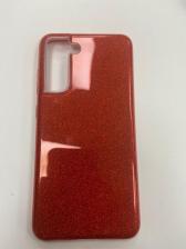 Накладка силиконовая Neypo Brilliant для Samsung Galaxy S21 FE красные кристаллы