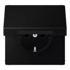 Розетка Schuko с крышкой и шторками Jung LS1520BFKIKLSWM