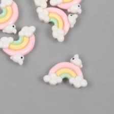 Декор для творчества пластик «Радуга в облаках», набор 6 шт., 1.6x2.3x0.8 см