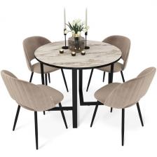 Обеденная группа стоун/черный/латте/черный муар Sheffilton SHT-DS222 5320173201
