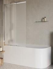 Шторка на ванну BelBagno Luce 90 VF-11-90/145-P-Cr хром, стекло рифленое