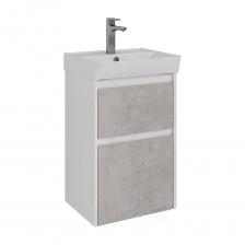 Тумба Lemark COMBI 45 см под 1 раковину, подвесная/напольная, 2 ящика, цвет фасада: Бетон, цвет корпуса: Белый глянец LM03C45T-Beton