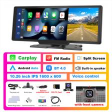Podofo Автомобильное зеркало Запись видео Carplay и Android Авто Беспроводное подключение GPS-навигация Приборная панель Видеорегистратор AI Voice