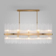 Выразительная люстра Bogate's на 10 рожков в цвете латунь преобразит потолочное пространство и создаст в помещении полноценное освещение на площади 18 м кв. Декоративные хрустальные пластины, украшенные сменными лампами с цоколем E14 типа свеча переливаются на свету искристыми завораживающими бликами. В производстве использовали особое стекло с эффектной огранкой и высококачественный металл с надежным защитным покрытием.